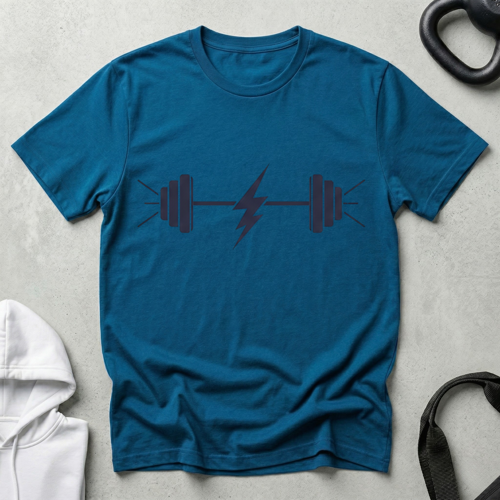 Barbell and ligthning T‑Shirt