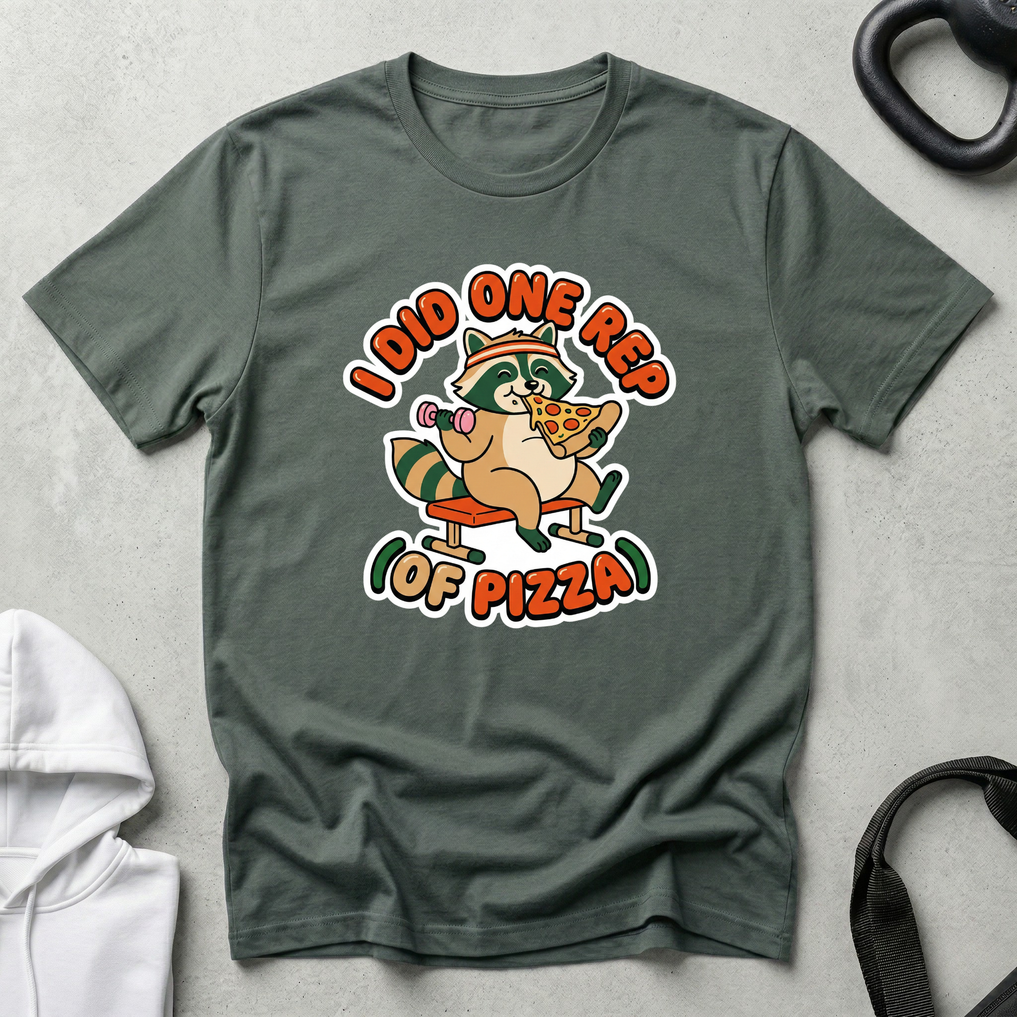 I did one rep of pizza T‑Shirt
