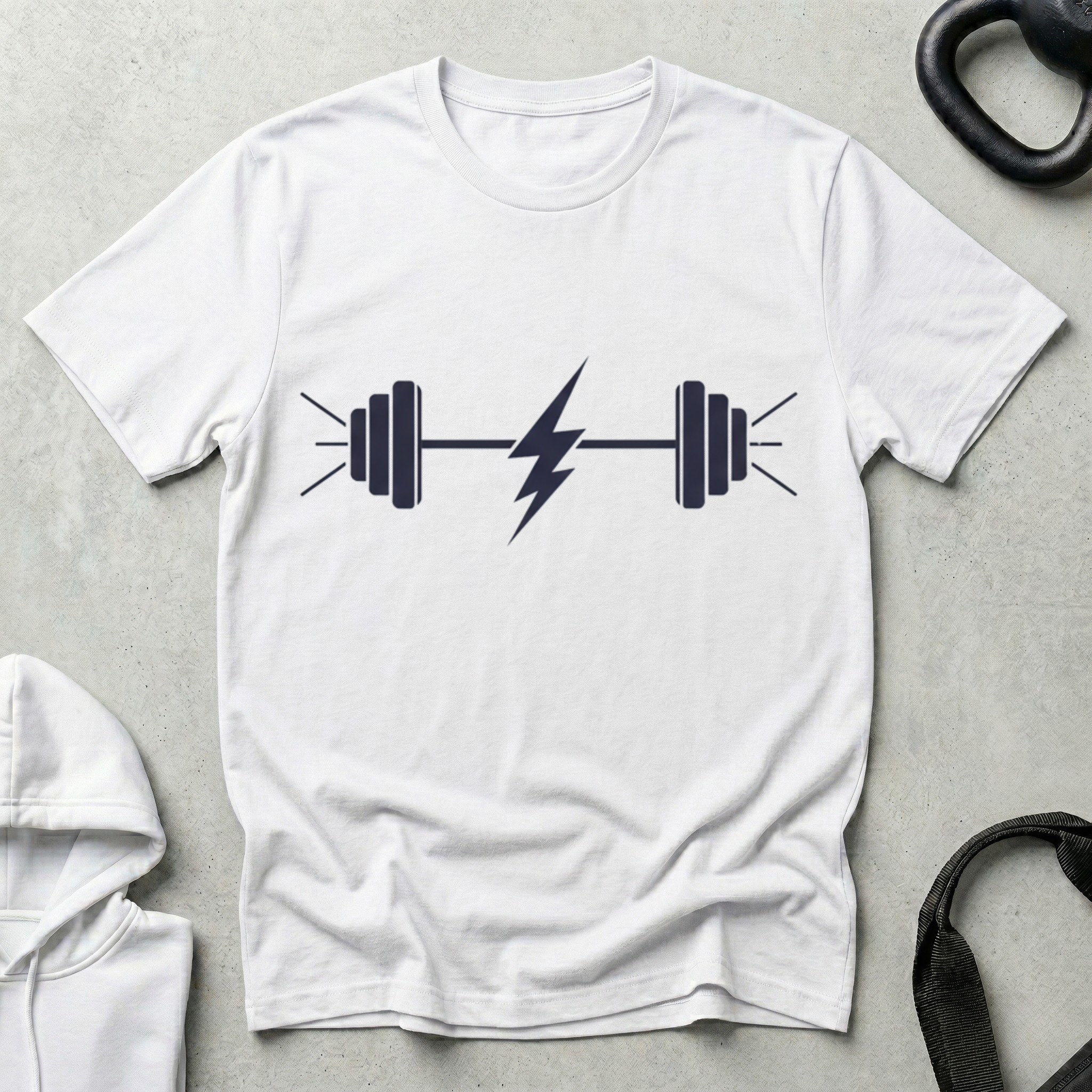 Barbell and ligthning T‑Shirt